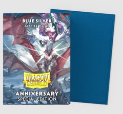 Dragon Shield Card Sleeves: Blue Silver Anniversary Special Edition (Standard, Dual Matte,100ct)